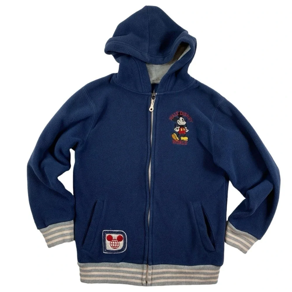 Disney Parks Mickey Mouse Fleece Collegiate Style‎ Embroidered Full-Zip Jacket M